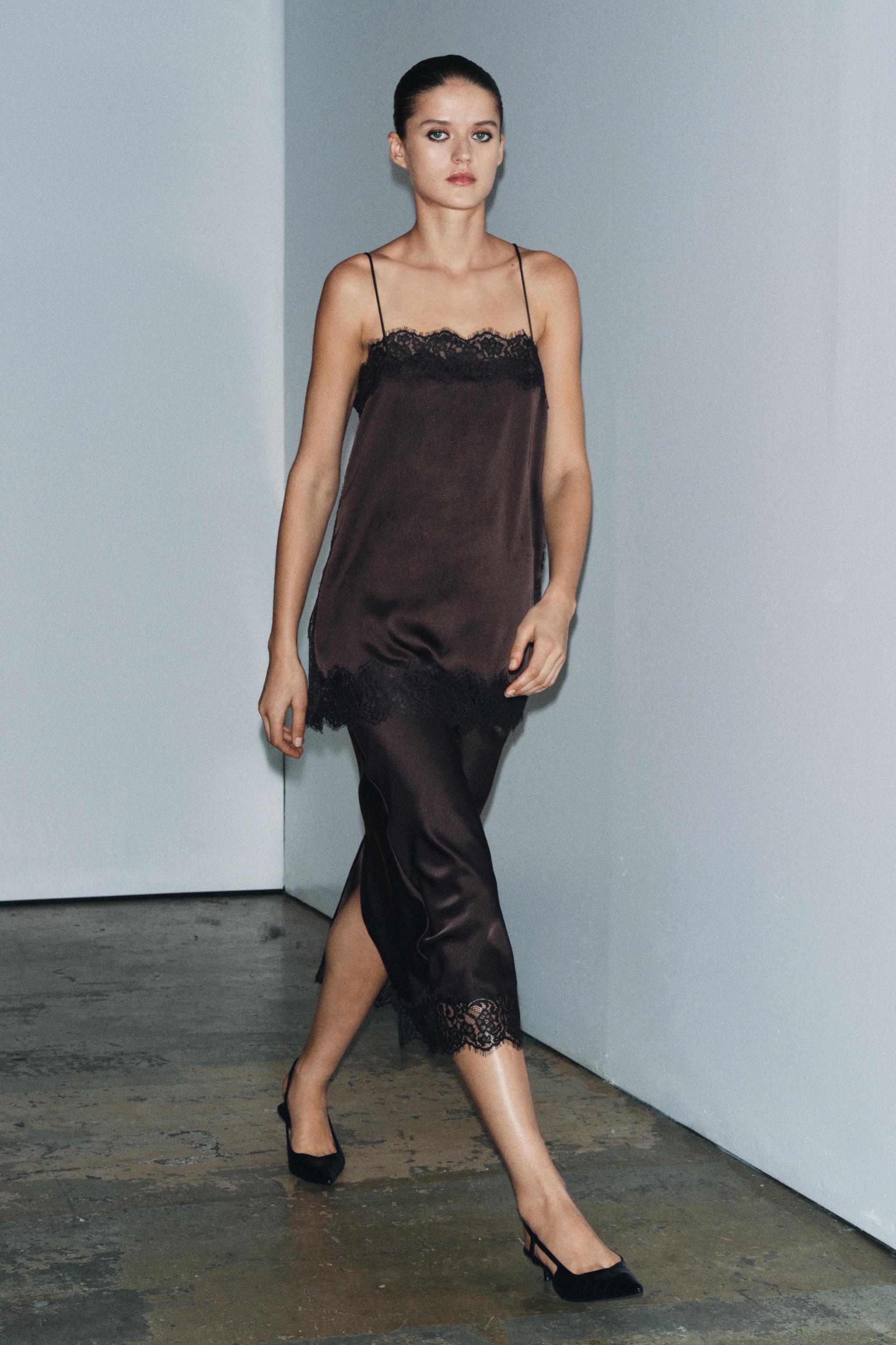 Zw Collection Satin Lace Top