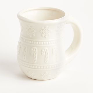 Embossed Fair Isle Cozy Mug in White