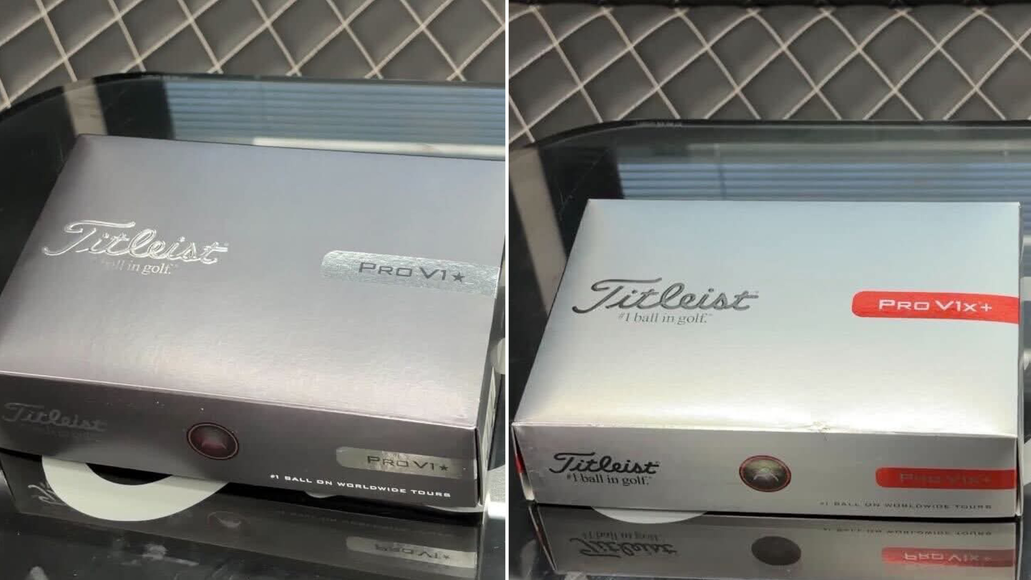 Two Titleist Pro V1 boxes