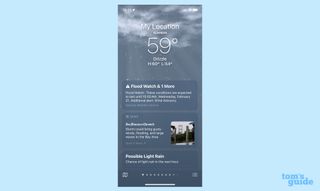 Flood alert in iOS 17 Weather app