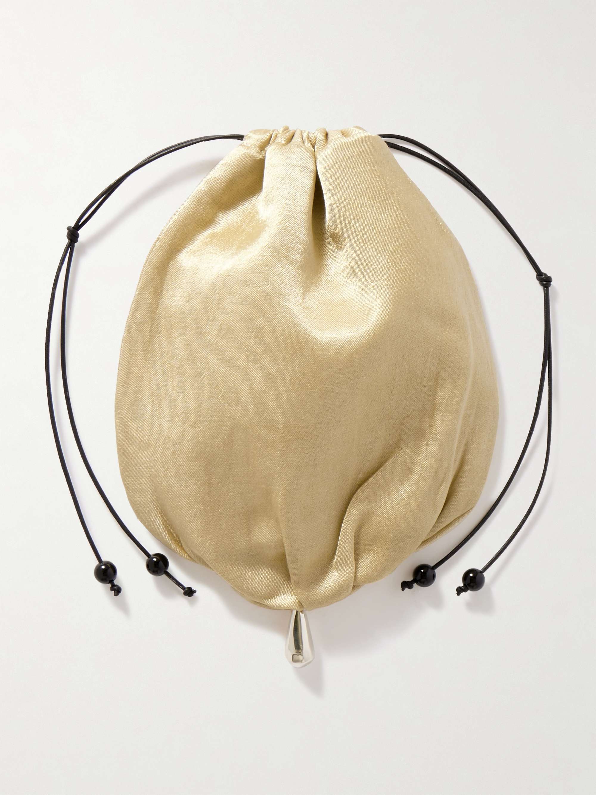 Teardrop Embellished Satin Pouch