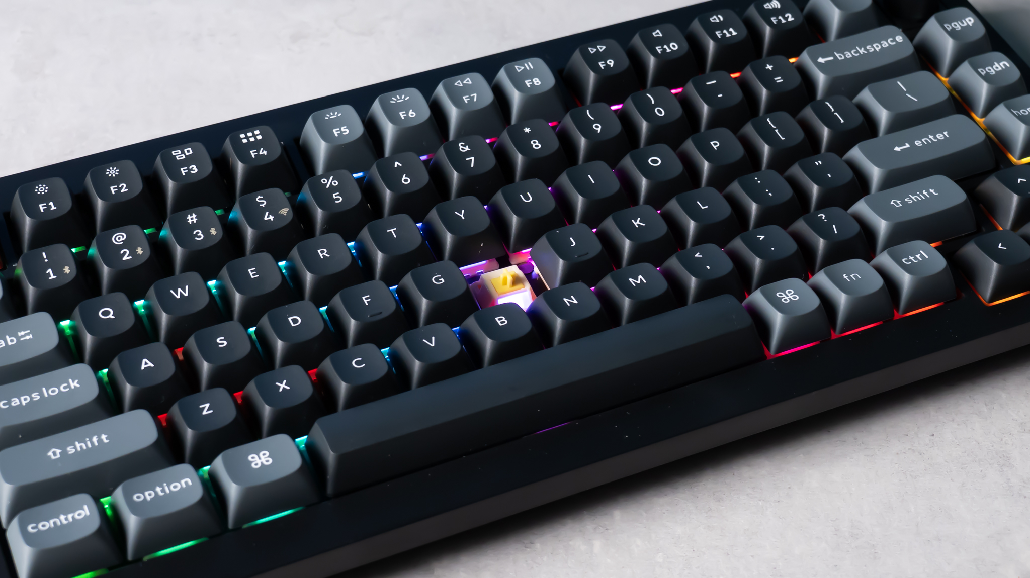 A black Keychron V1 Ultra 8K mechanical keyboard