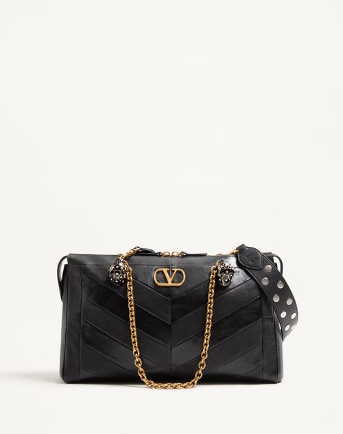 Valentino Garavani Panthea Shoulder Bag in Nappa Leather With Chevron Pattern