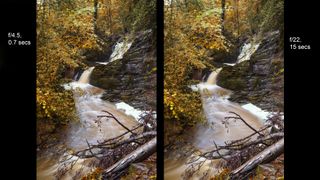 These two images illustrate the difference a change in shutter speed can make to the flow of water