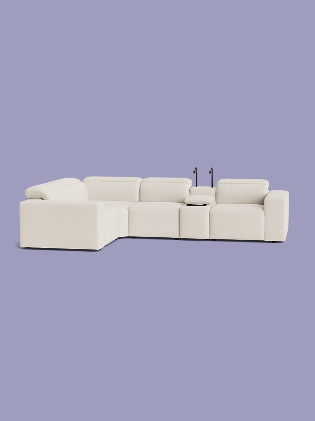 The Sofa Club, Juno Soft Textured Boucle Large Left Corner Motion Sofa - Quiet Shore