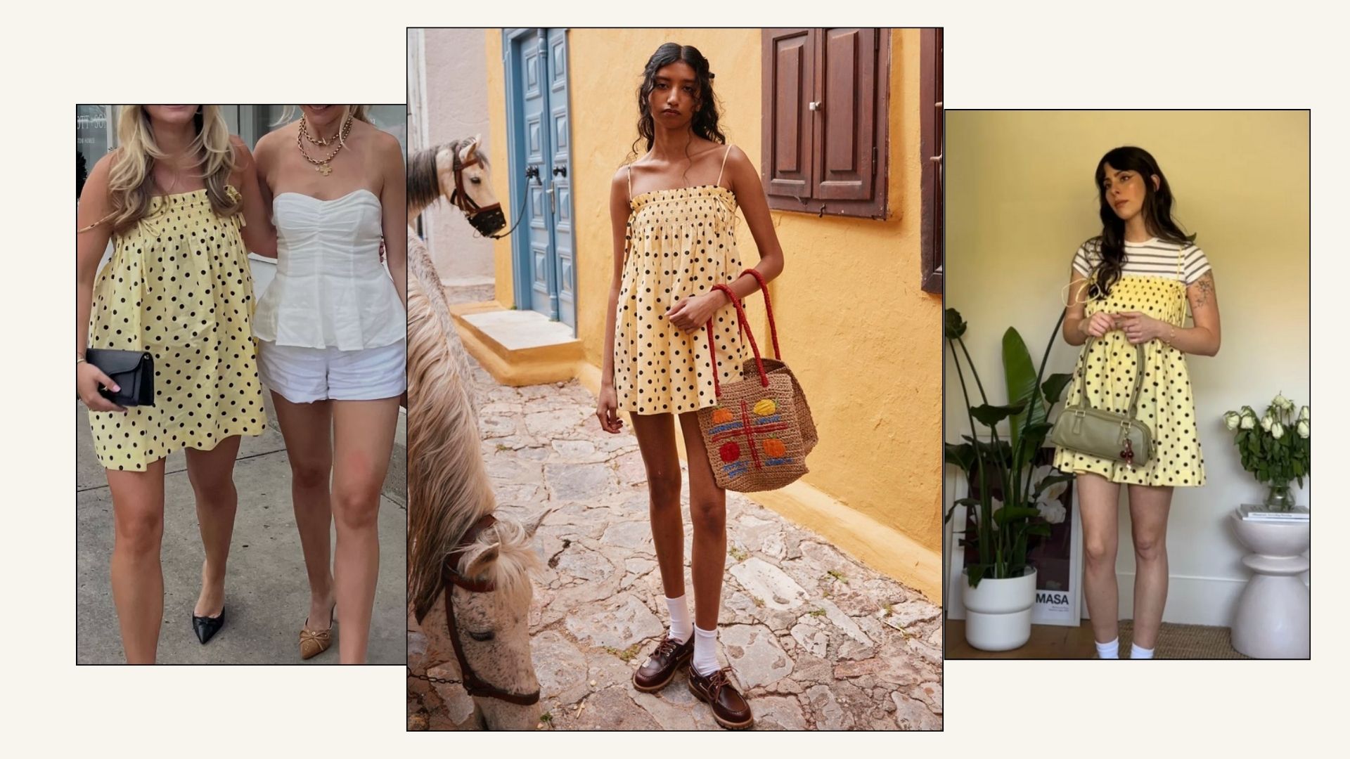 women wearing polka dot dress