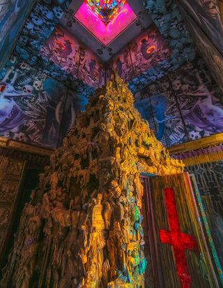 Art installation at Burning Man event in called 2015 called Totem of Confessions, by Michael Garlington