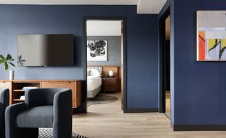 Kimpton Banneker hotel, Washington DC, blue bedroom