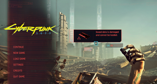 Cyberpunk 2077 game saves corruption