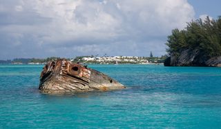 Bermuda triangle shipwreck
