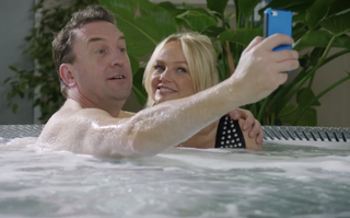 Lee and Emma Bunton in a hot tub in Not Going Out