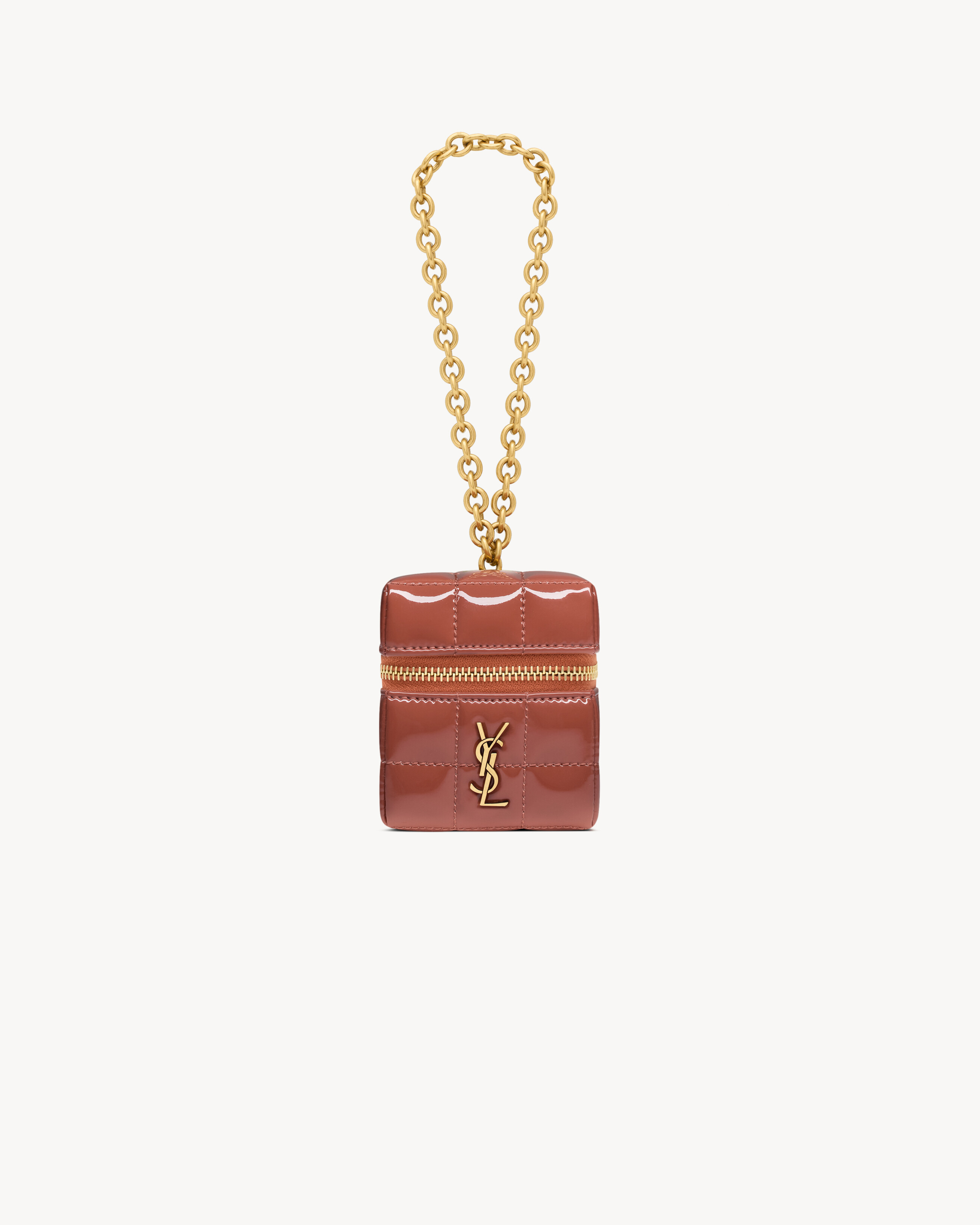 Saint Laurent, Cassandre Matelassé Carré Mini Cube in Patent Leather