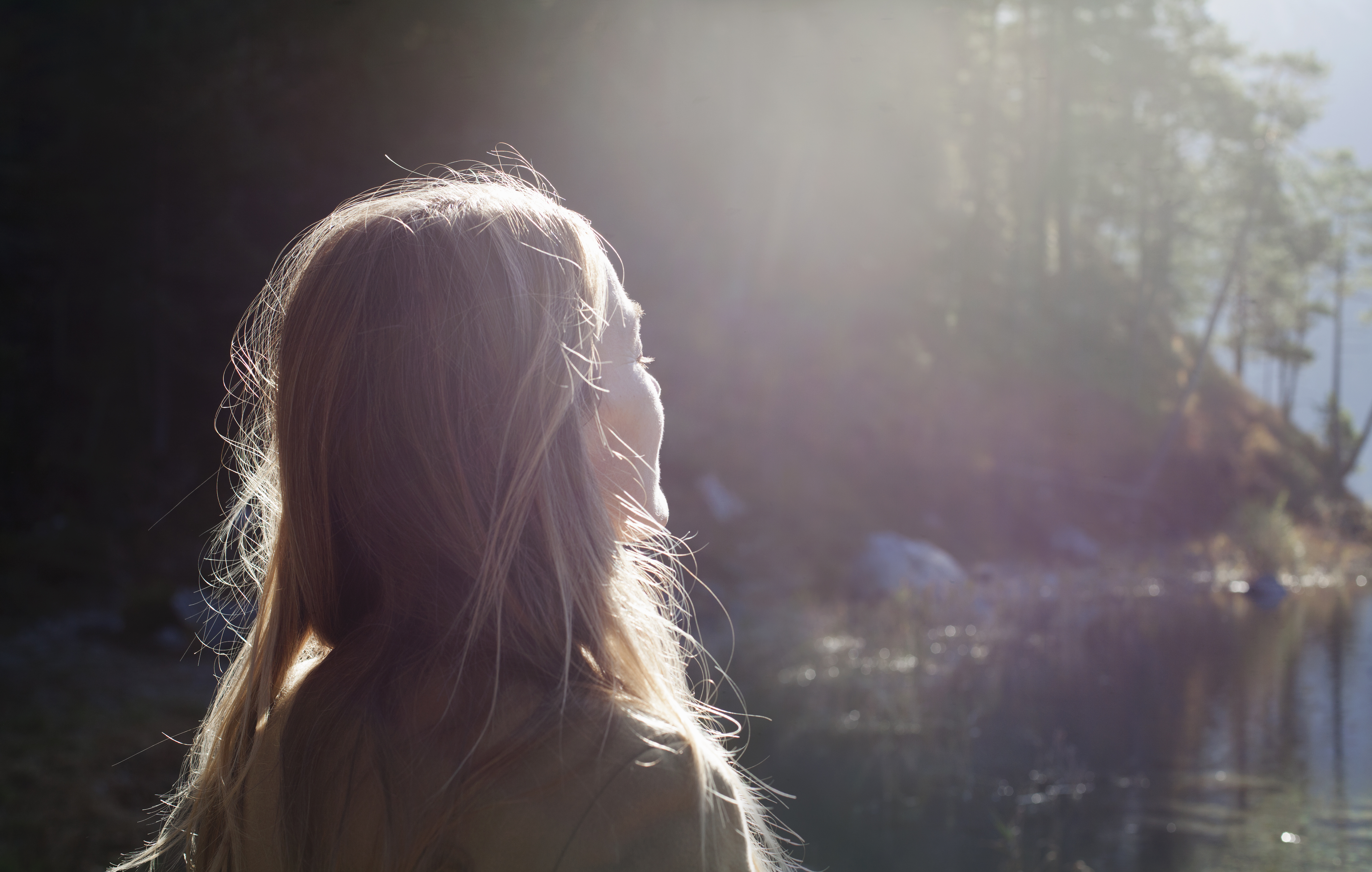 Woman on a spring walk