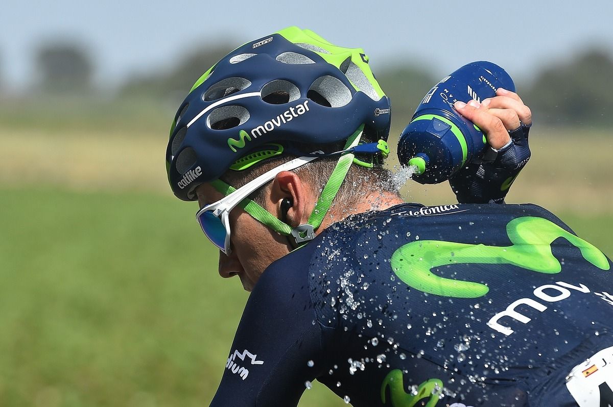 This was a common sight at the hot Vuelta