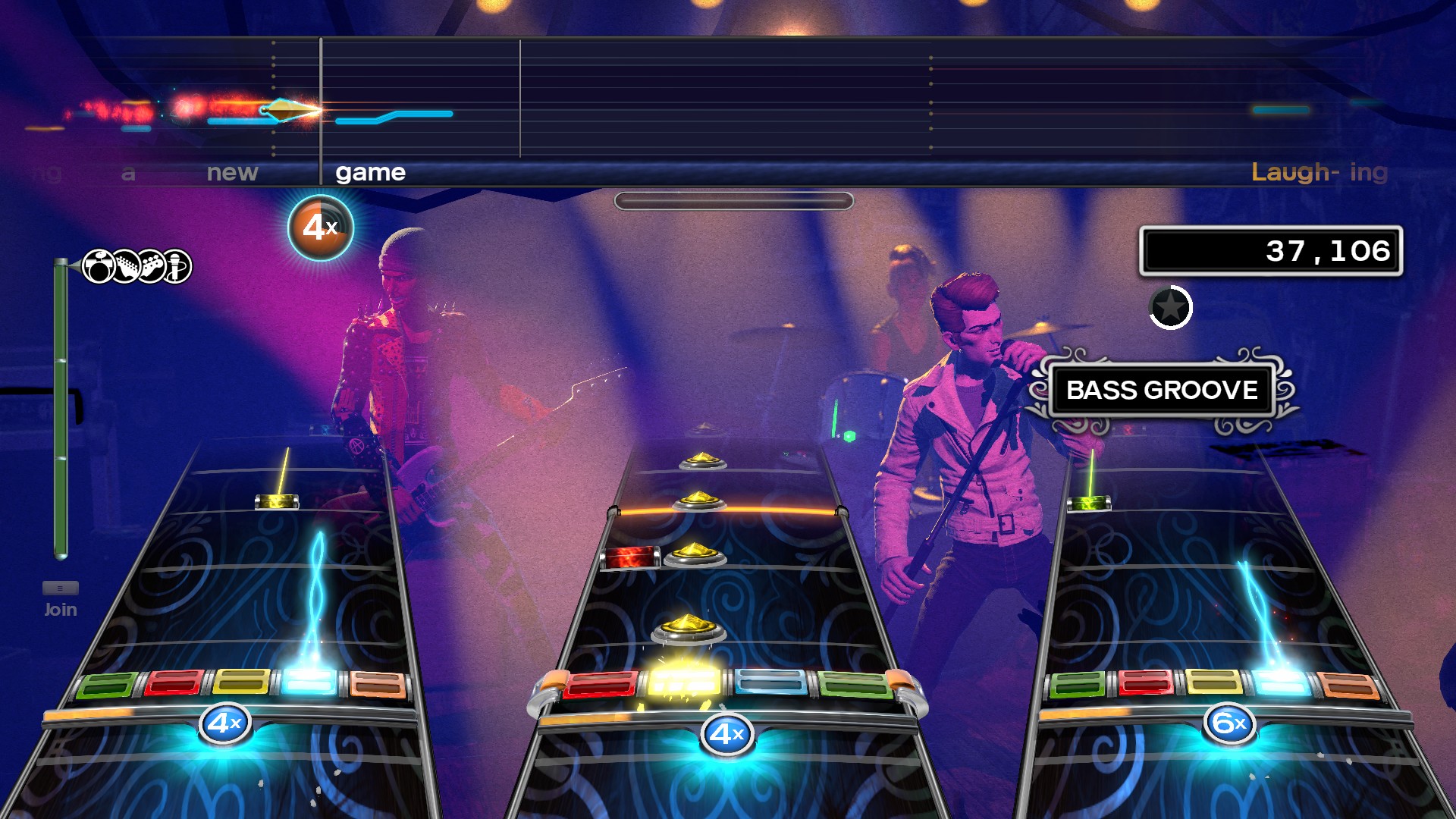 Triple player co-op in Rock Band 4