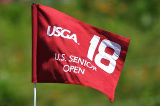 A red US Senior Open flag