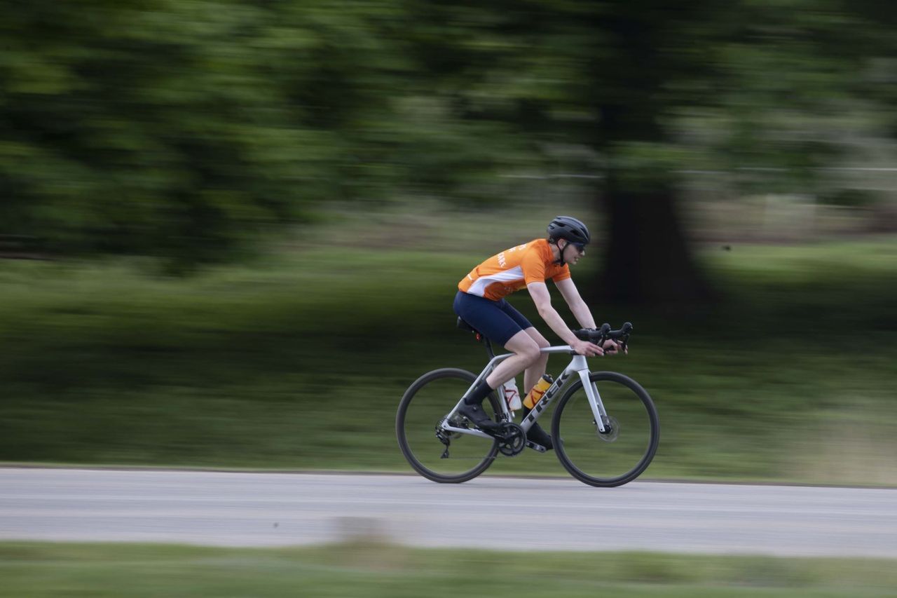 Cyclist riding in London