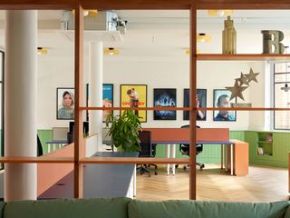 drama republic offices colourful and gridded interiors