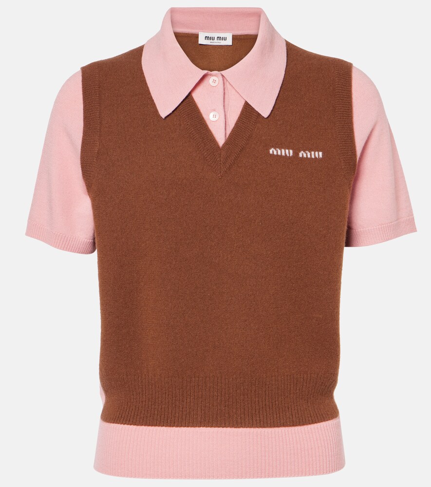 Layered Wool and Cashmere Polo Shirt