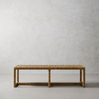 Woven rattan bench