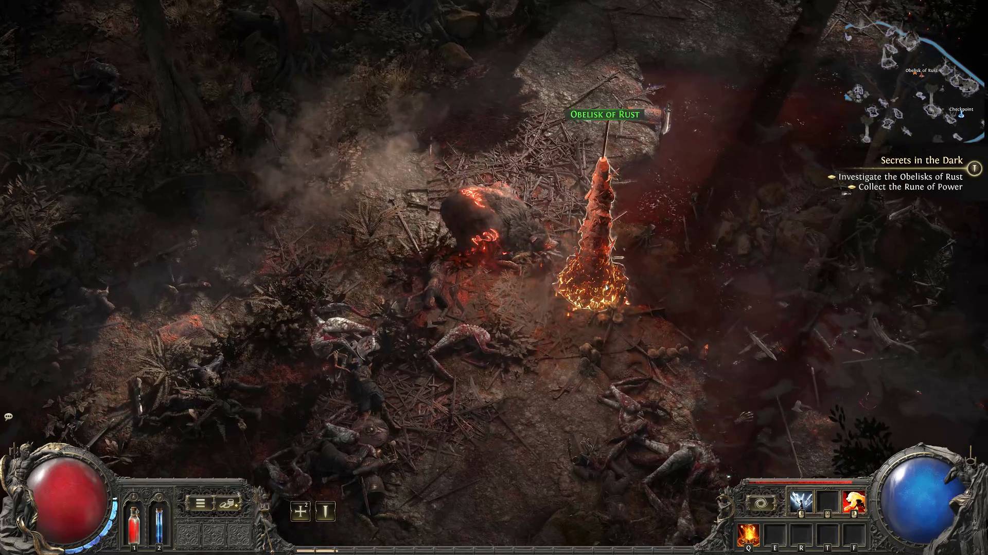 Path of Exile 2 Rust obelisk in the red vale