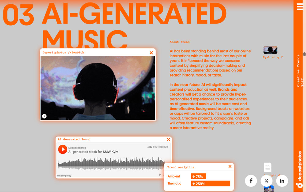 Screengrab of webpage showing AI generated graphic