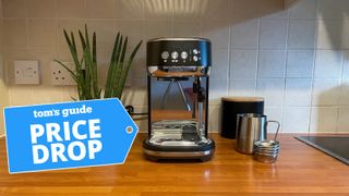 Breville Bambino Plus coffee machine with Tom's Guide "Price Drop" deal badge