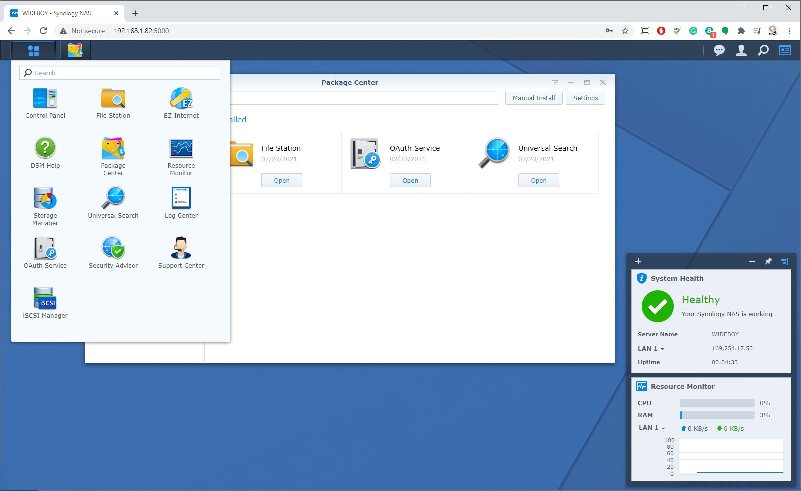 Synology DSM interface
