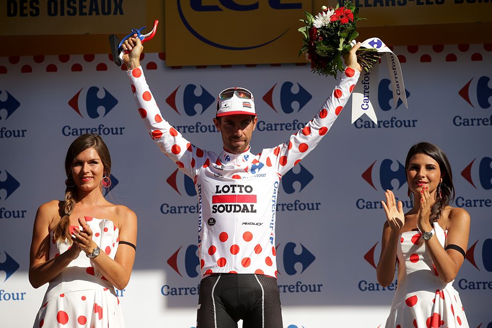 Thomas De Gendt (Lotto Soudal) in the mountain jersey