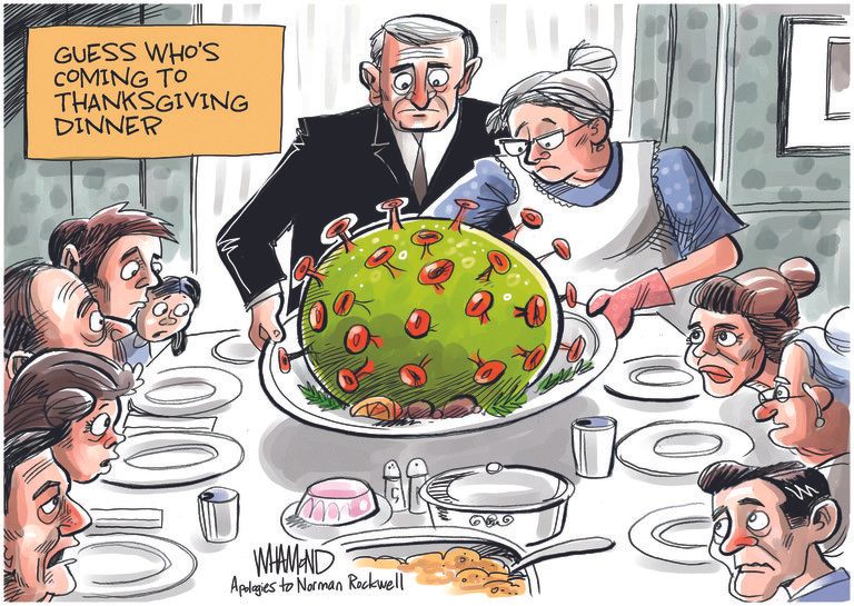 Editorial Cartoon U.S. Thanksgiving COVID