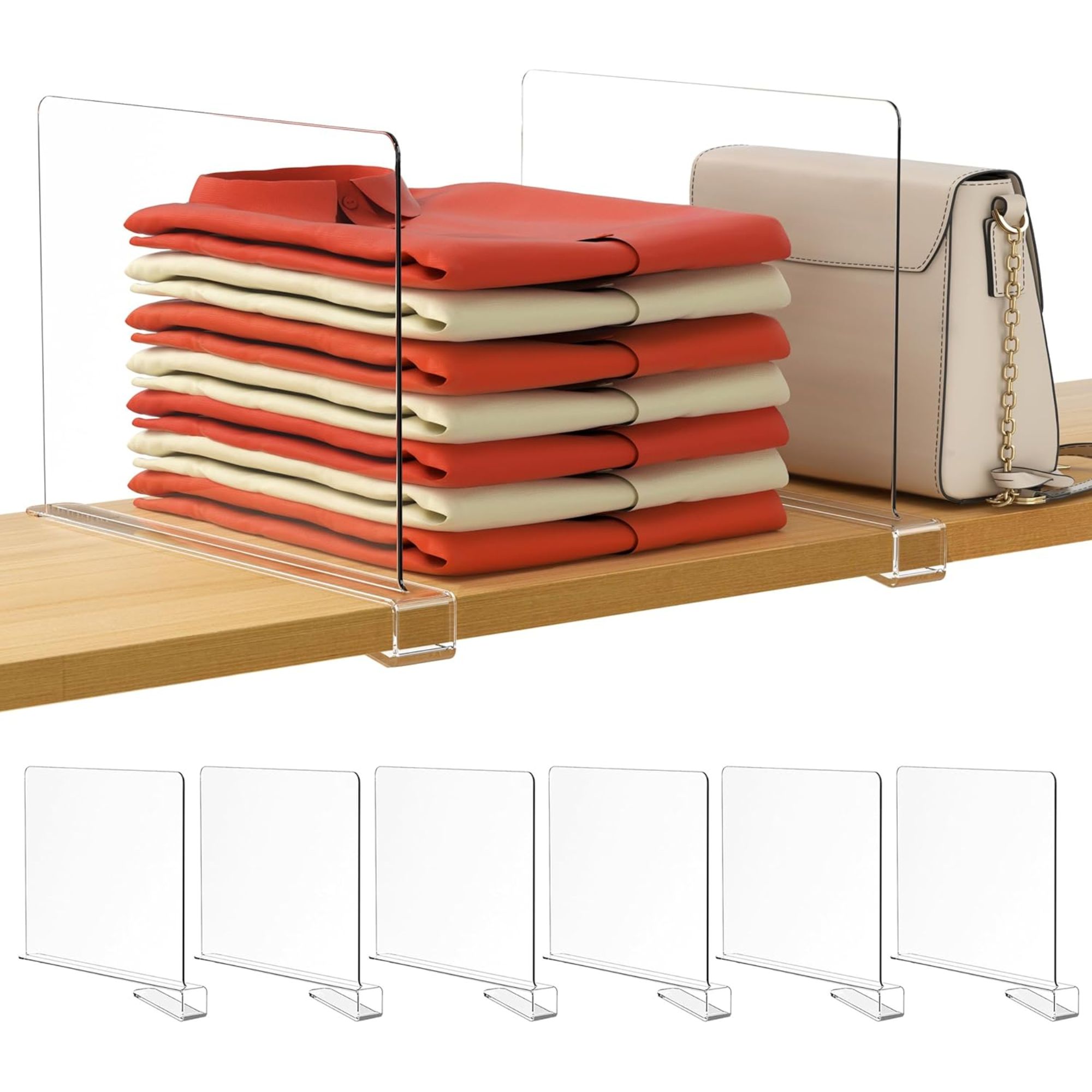 Clear shelf dividers