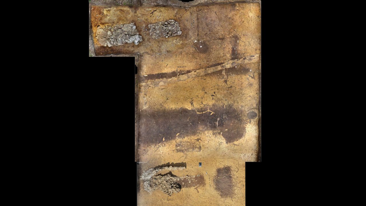 Each barrow was made from ramparts of earth piled above central stone-lined tombs, which were surrounded by a ditch and palisades of wooden poles.