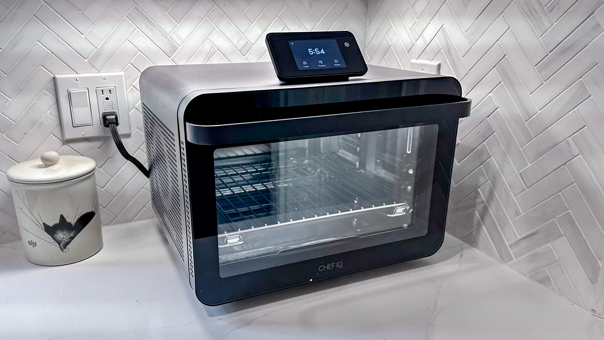 CHEF iQ MiniOven on a kitchen counter