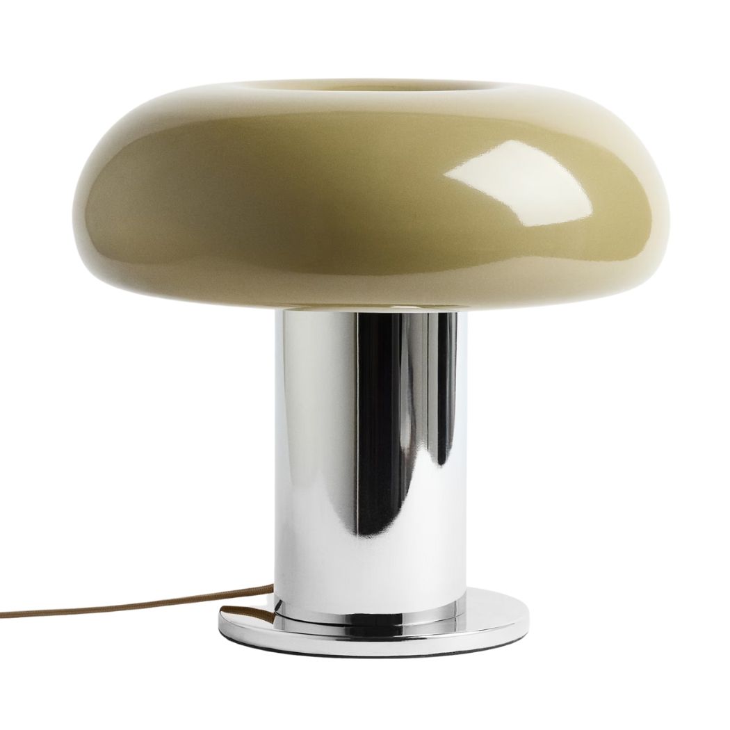 Olive and Metal Table Lamp