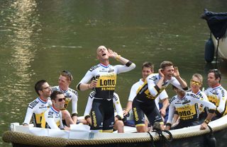 Lotto-Jumbo during the Team Presentation of the 2015 Tour de France