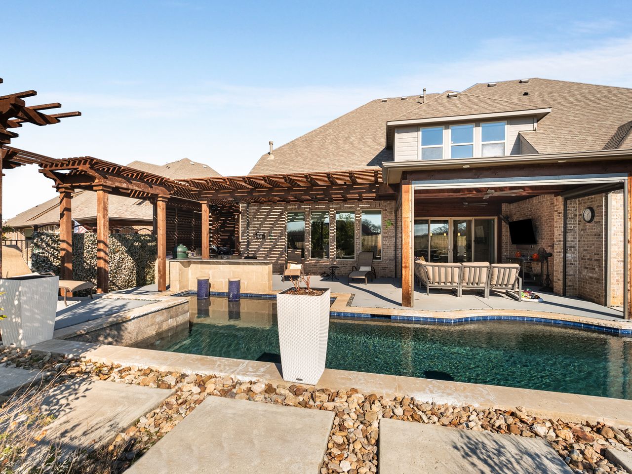 A home for sale by the Whitworth course at Trophy Club in Texas.