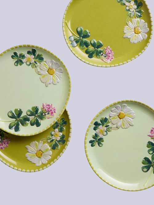 Set of 4 Floral Picnic Side Plates