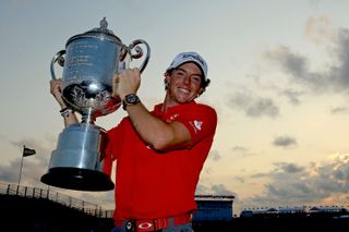 Rory McIlroy holds the 2012 PGA Championship trophy