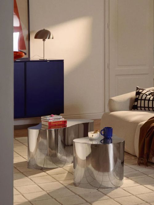 Metal Coffee Tables Dale in Organic Shape, Set of 2