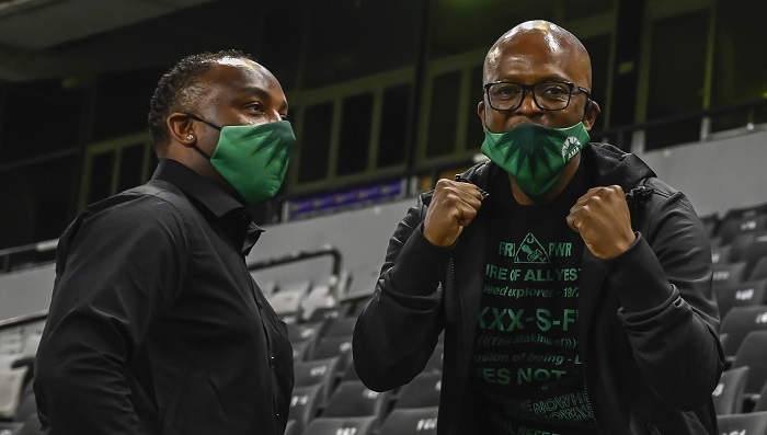 AmaZulu owner-chairman Sandile Zungu with Benni McCarthy 