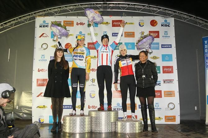 The women's podium in Overijse