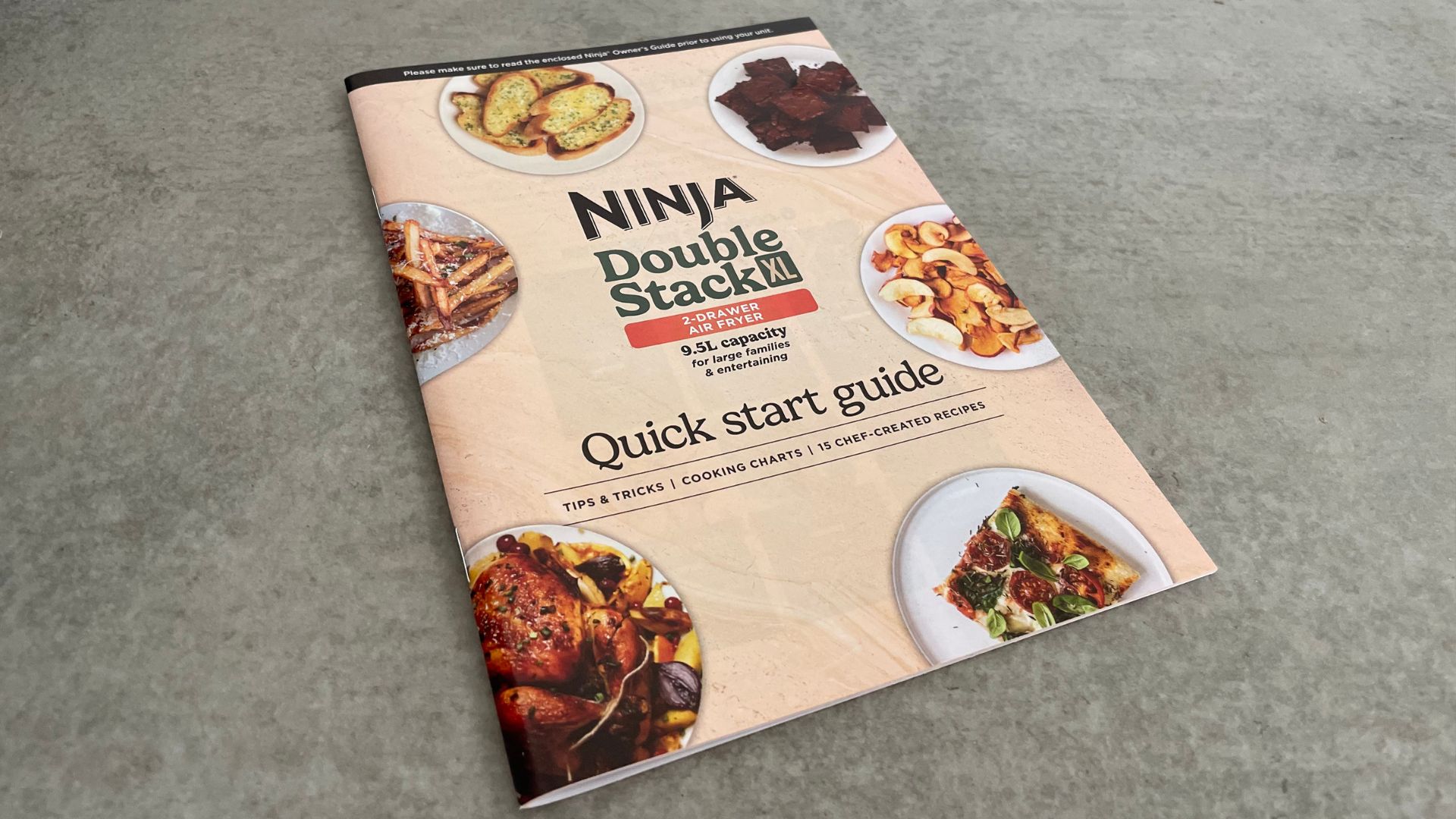 The recipe book from the Ninja DoubleStack Air Fryer