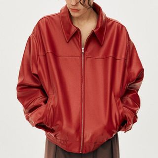 Zara Faux Leather Bomber Jacket