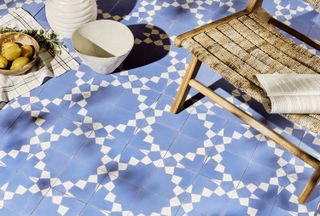 colourful floor tiles on a patio