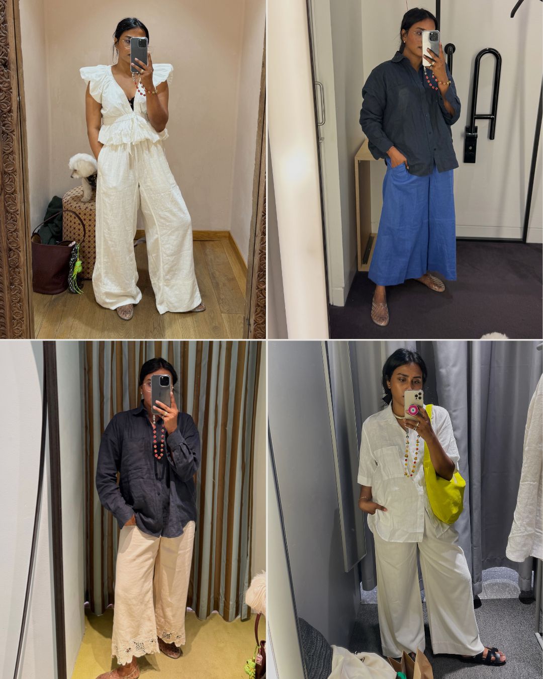 @chiarasatelier wears linen trousers from Free People, COS, Rixo and Arket