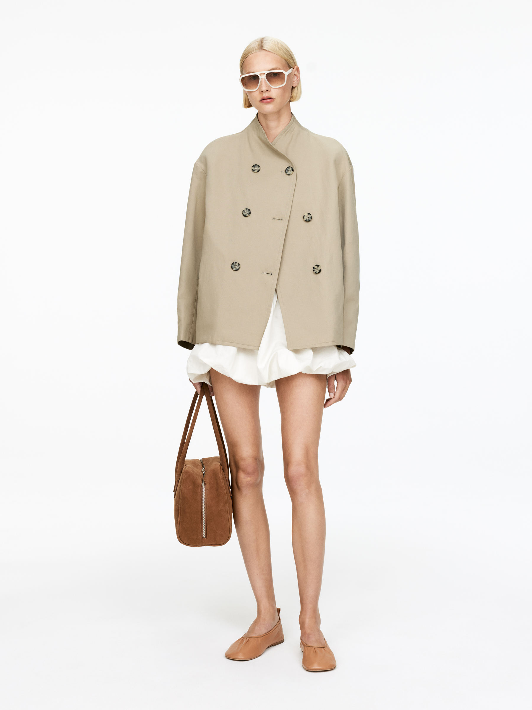 Linen Cotton Jacket 
 Beige 
 Women 
 Arket Gb
