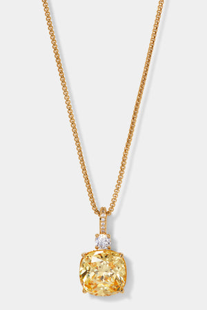 Macaron Yellow Cushion Cz Pendant