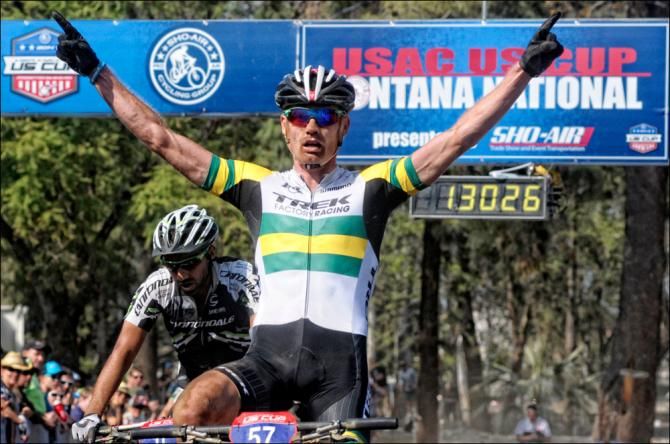 Dan McConnell (Trek Factory Racing) wins the elite men's race at Fontana, round 3 of the USA Cycling US Cup Series