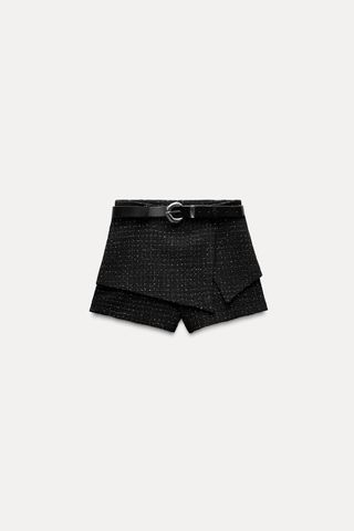 Belted Textured Skort