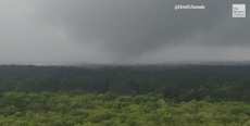 A screenshot from the weather channel of a tornado